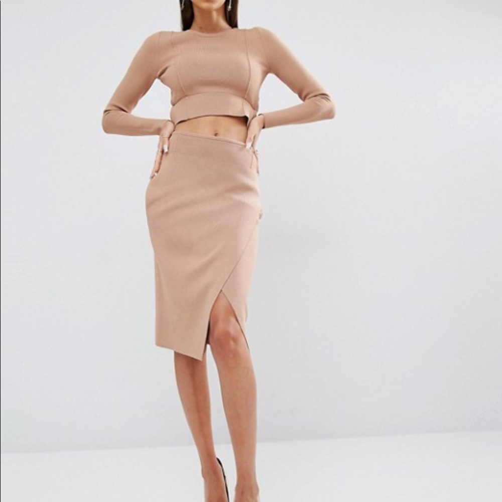 Kendall + Kylie Compact Overlap Pencil Skirt